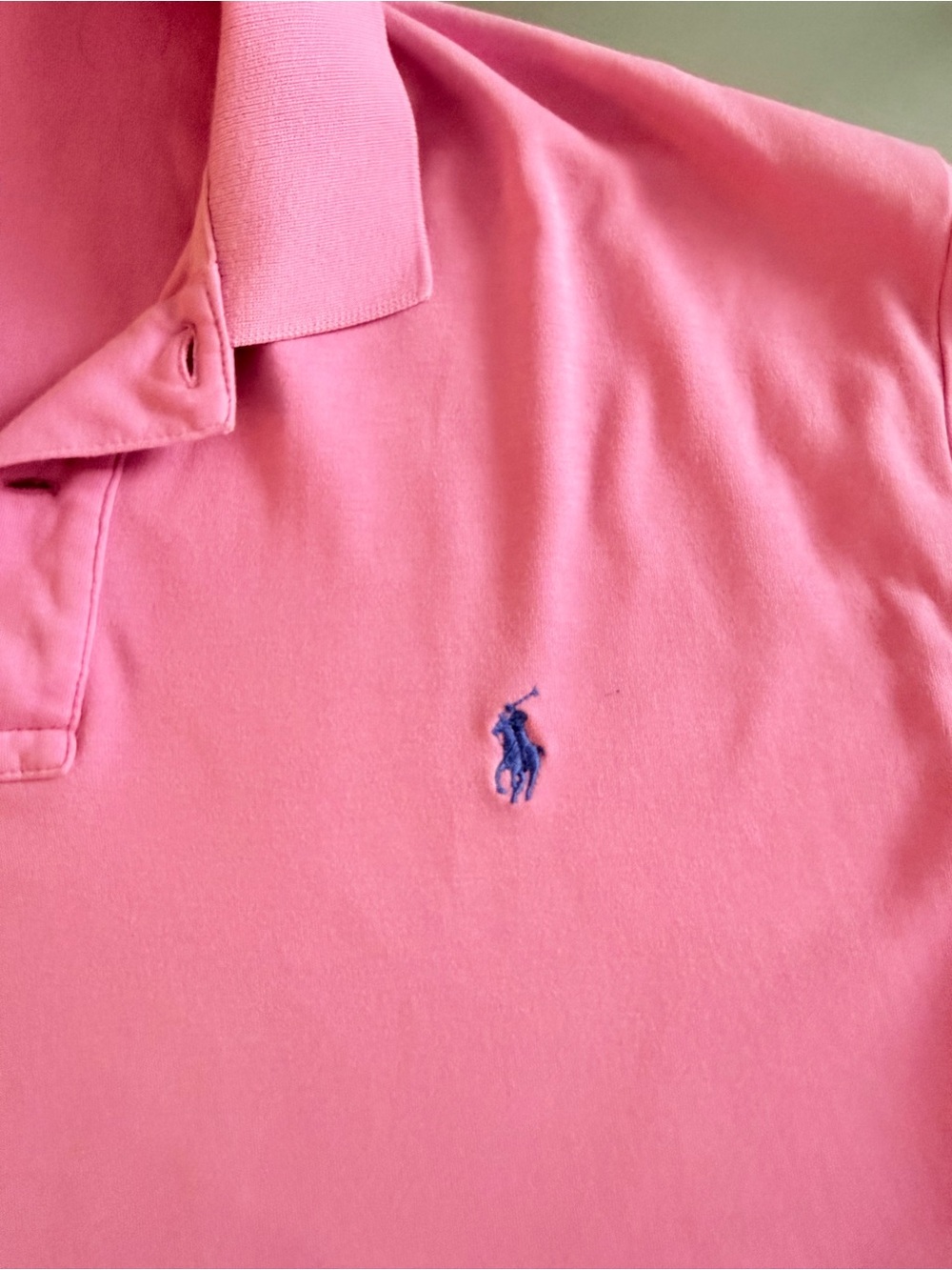 Ralph Lauren Pink Polo with Blue Pony Logo
